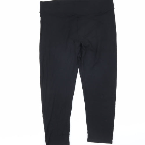 Marks and Spencer Womens Black Viscose Jogger Leggings Size 14 L22 in