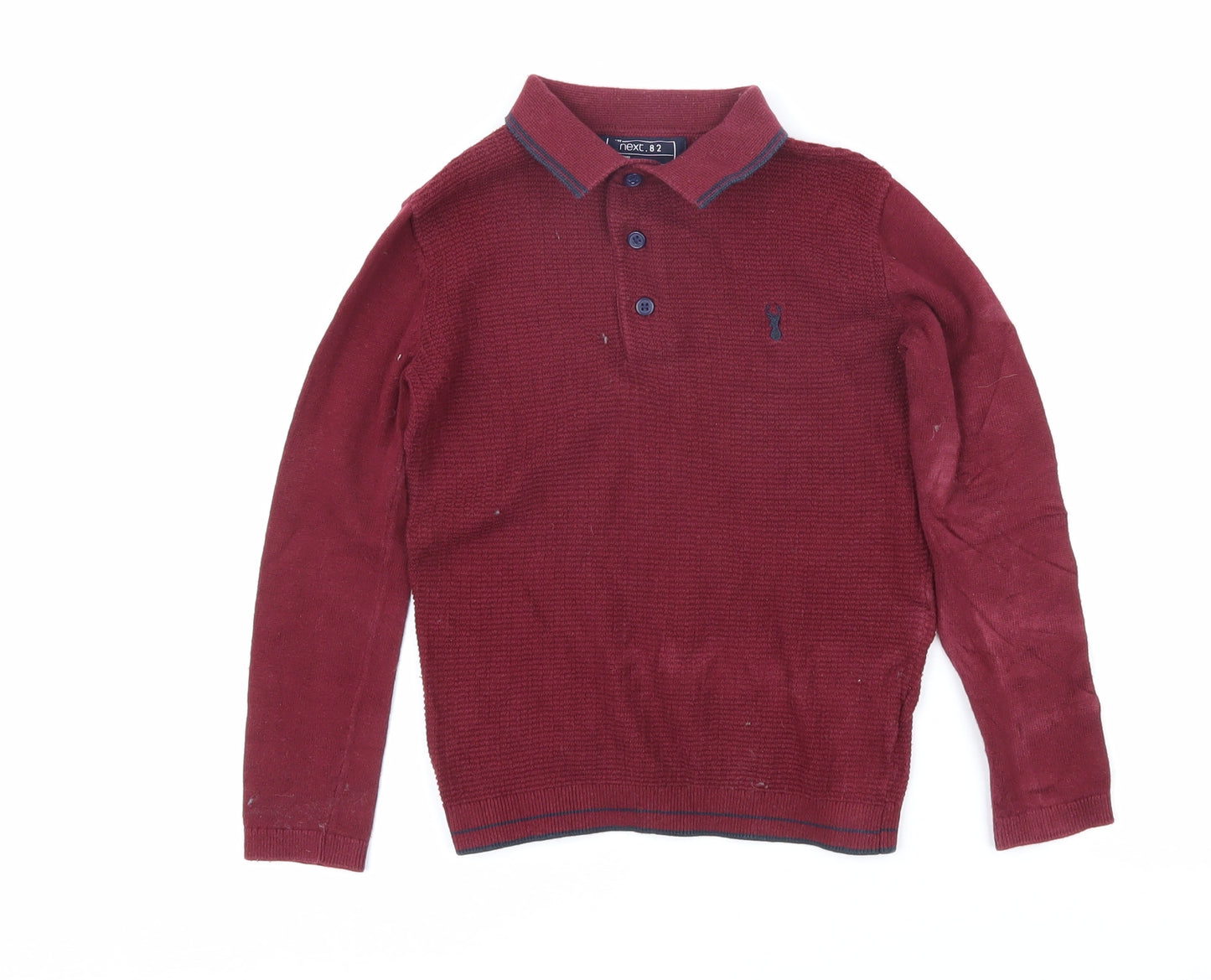 NEXT Boys Red 100% Cotton Basic Polo Size 5 Years Collared Button