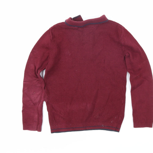 NEXT Boys Red 100% Cotton Basic Polo Size 5 Years Collared Button