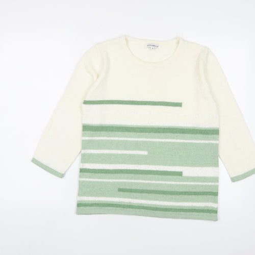Annabelle Womens Green Crew Neck Acrylic Pullover Jumper Size S
