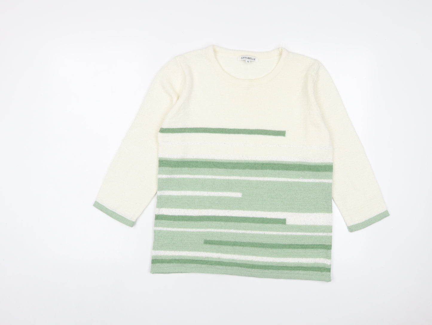 Annabelle Womens Green Crew Neck Acrylic Pullover Jumper Size S