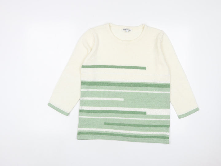 Annabelle Womens Green Crew Neck Acrylic Pullover Jumper Size S