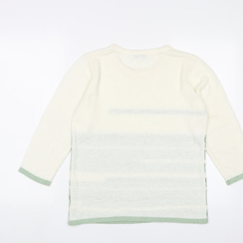 Annabelle Womens Green Crew Neck Acrylic Pullover Jumper Size S