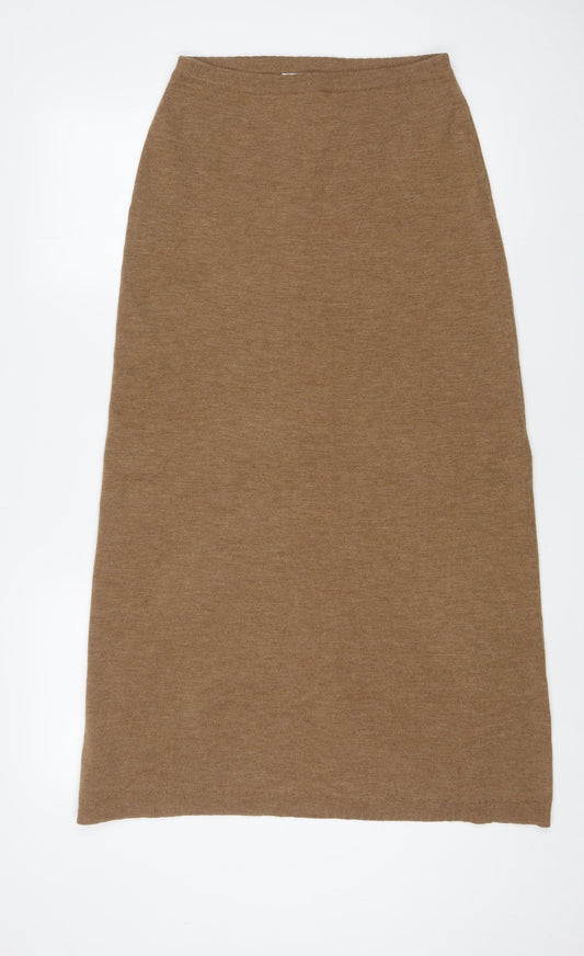 Laura Ashley Womens Brown Wool A-Line Skirt Size M