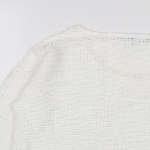 French Connection Womens White Crew Neck Polyacrylate Fibre Pullover Jumper Size XS