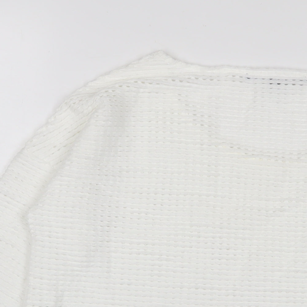 French Connection Womens White Crew Neck Polyacrylate Fibre Pullover Jumper Size XS