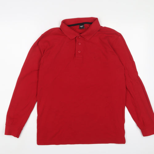 Cotton Traders Mens Red Cotton Polo Size S Collared Button - Logo, Embroidered