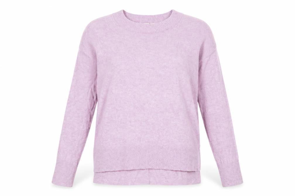 Front view of Gap women’s purple crew neck nylon jumper, size S