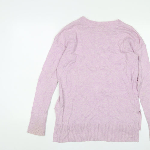 Gap Womens Purple Crew Neck Nylon Pullover Jumper Size S
