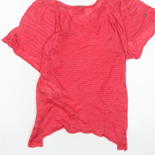 Kookai Womens Pink Cotton Basic T-Shirt Size S V-Neck