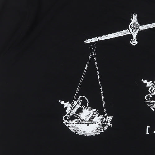 [ AOF ] Mens Black Cotton T-Shirt Size 2XL Crew Neck - Equal FA Cup
