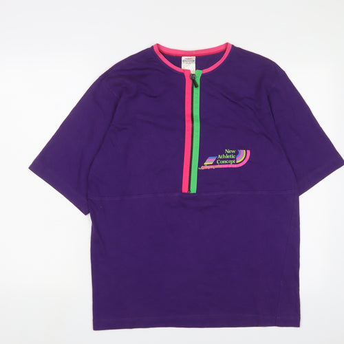 Campagnolo Womens Purple Cotton Basic T-Shirt Size M Crew Neck - New athletic concept