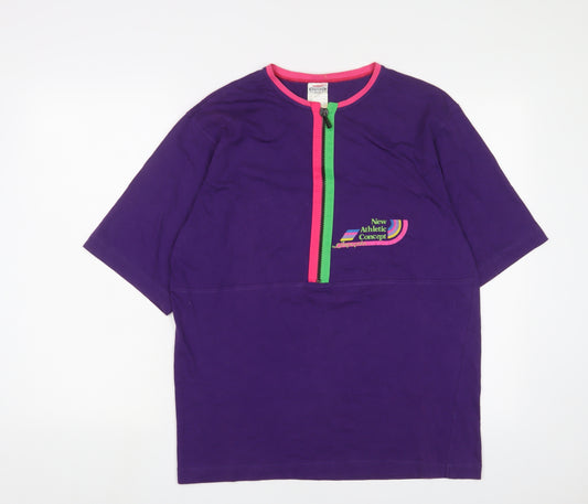 Campagnolo Womens Purple Cotton Basic T-Shirt Size M Crew Neck - New athletic concept