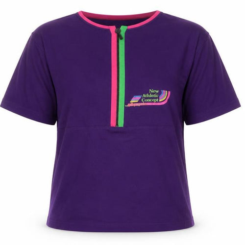 Campagnolo Womens Purple Cotton Basic T-Shirt Size M Crew Neck - New athletic concept