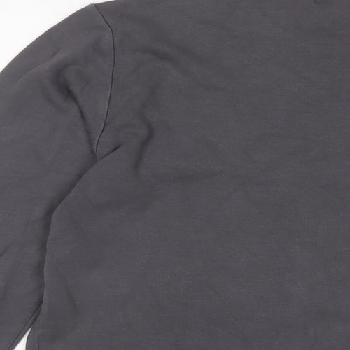 Lewis & Finch Mens Grey Cotton T-Shirt Size S Crew Neck - Embroidered