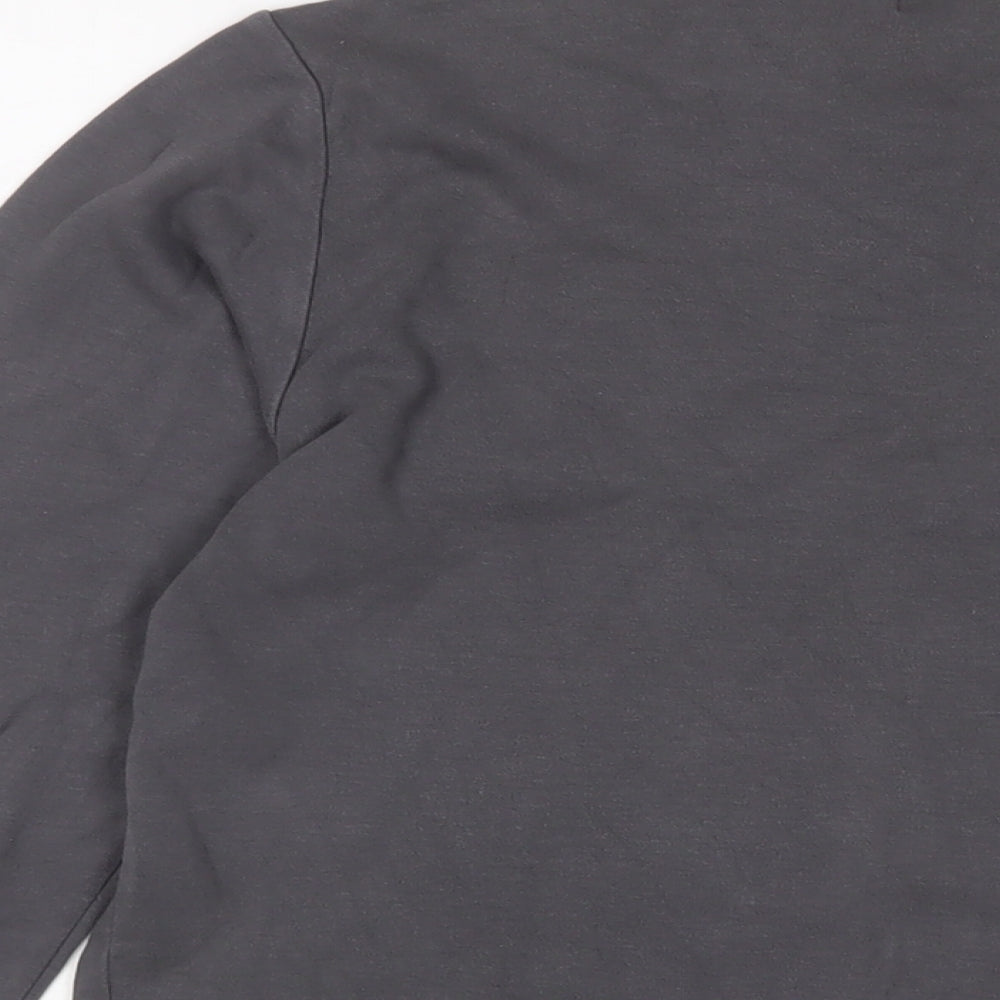 Lewis & Finch Mens Grey Cotton T-Shirt Size S Crew Neck - Embroidered