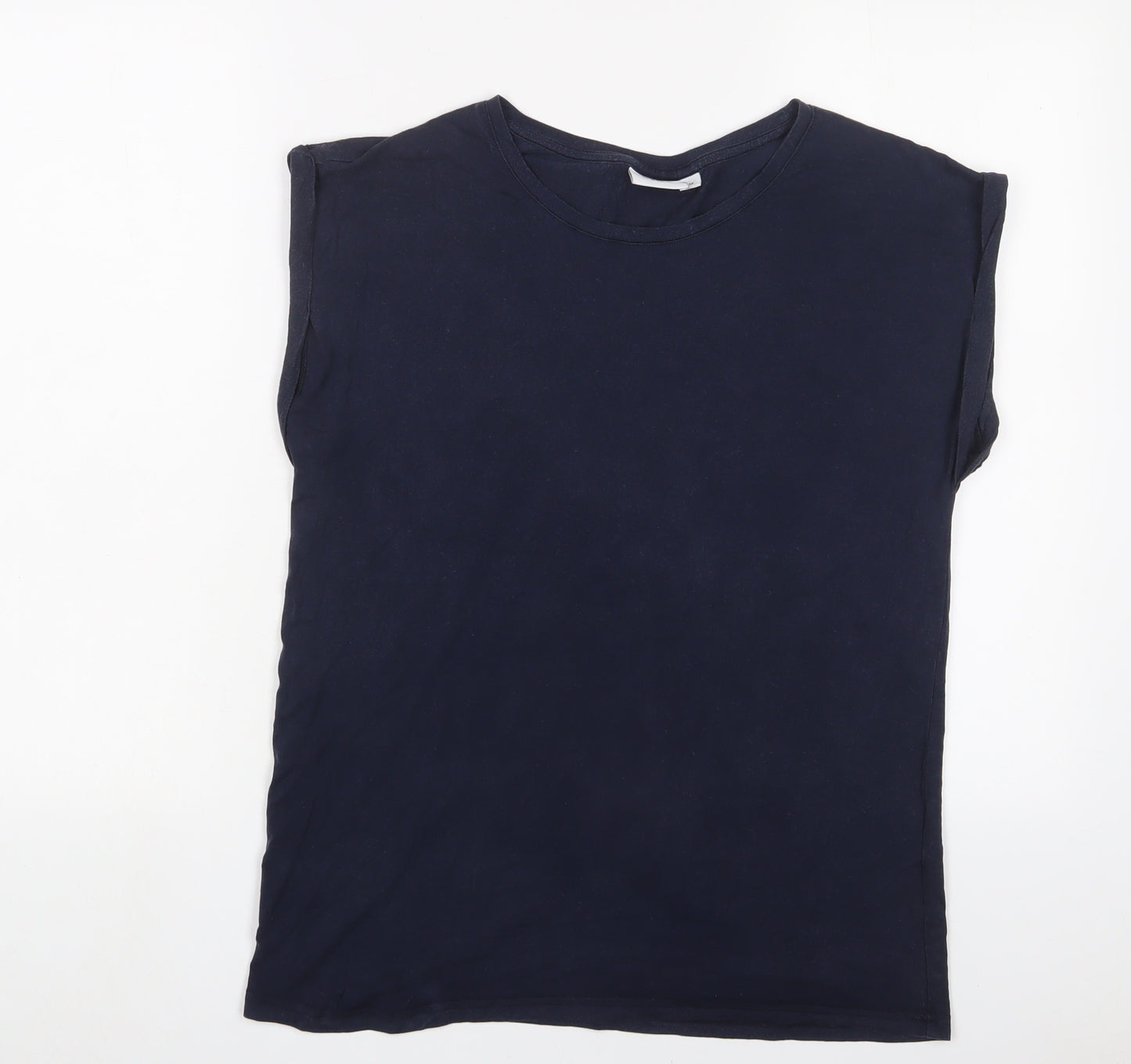 Saint Tropez Clothing Womens Blue Viscose Basic T-Shirt Size M Crew Neck