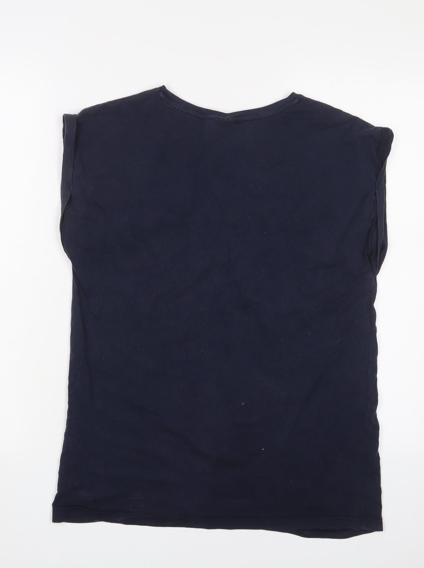 Saint Tropez Clothing Womens Blue Viscose Basic T-Shirt Size M Crew Neck