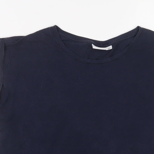 Saint Tropez Clothing Womens Blue Viscose Basic T-Shirt Size M Crew Neck