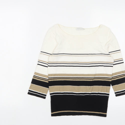 Precis Womens Multicoloured Crew Neck Striped Viscose Pullover Jumper Size S