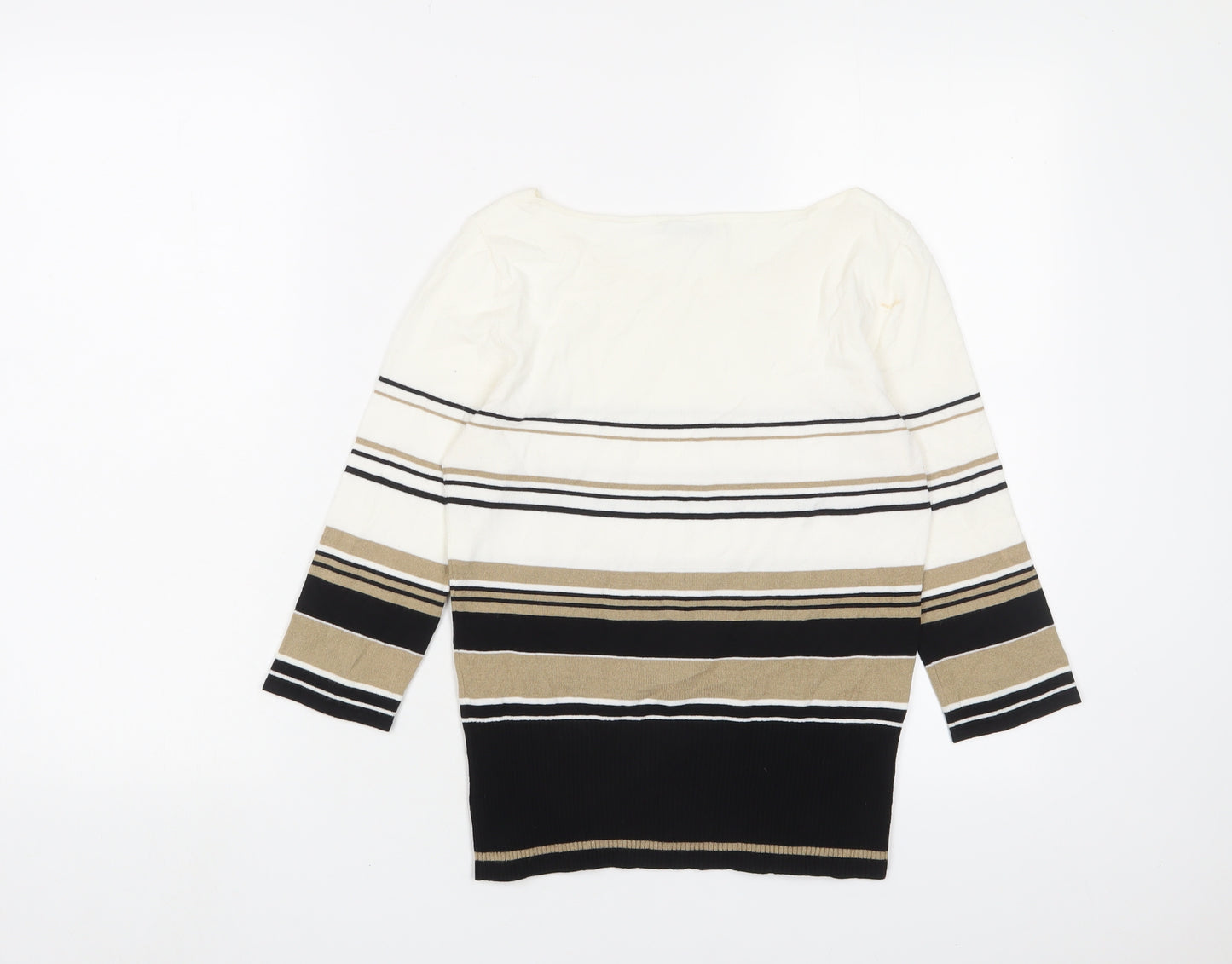 Precis Womens Multicoloured Crew Neck Striped Viscose Pullover Jumper Size S
