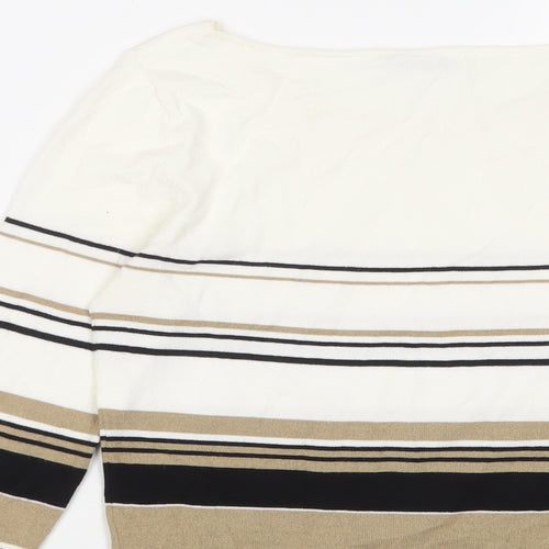 Precis Womens Multicoloured Crew Neck Striped Viscose Pullover Jumper Size S