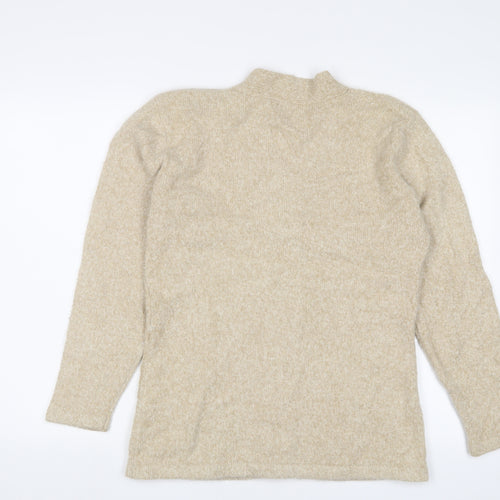 Sarah Dunnway Womens Gold V-Neck Nylon Cardigan Jumper Size M - Glitter