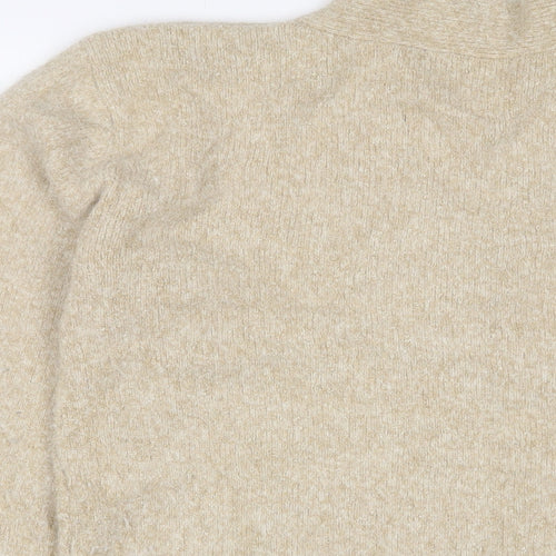 Sarah Dunnway Womens Gold V-Neck Nylon Cardigan Jumper Size M - Glitter