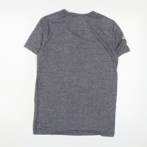 Superdry Mens Blue Cotton T-Shirt Size XS Crew Neck - Logo, Embroidered