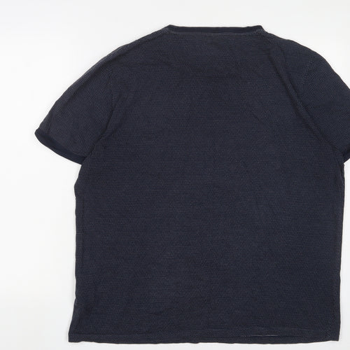 Ted Baker Mens Blue Cotton T-Shirt Size XL Crew Neck - Logo, Embroidered
