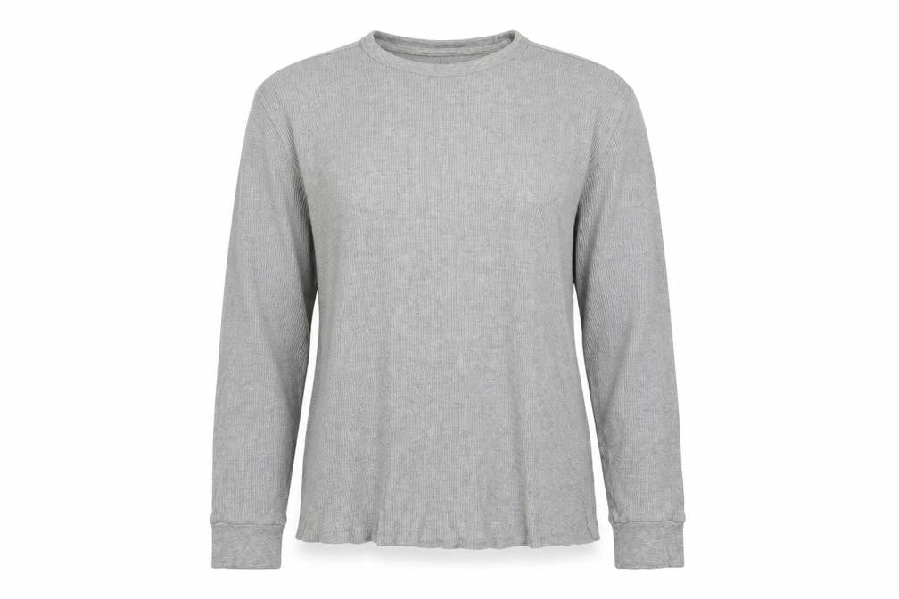 Front view of Gap women’s grey cotton pullover sweatshirt, size M, pullover