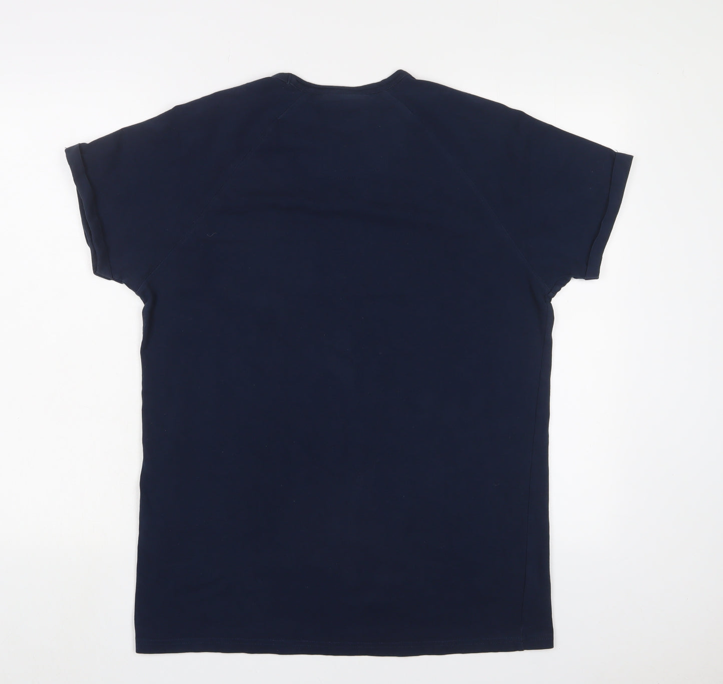 Bewley Ritch Mens Blue Cotton T-Shirt Size L Crew Neck - Logo, Embroidered