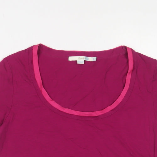 Boden Womens Pink Cotton Basic T-Shirt Size 10 Scoop Neck