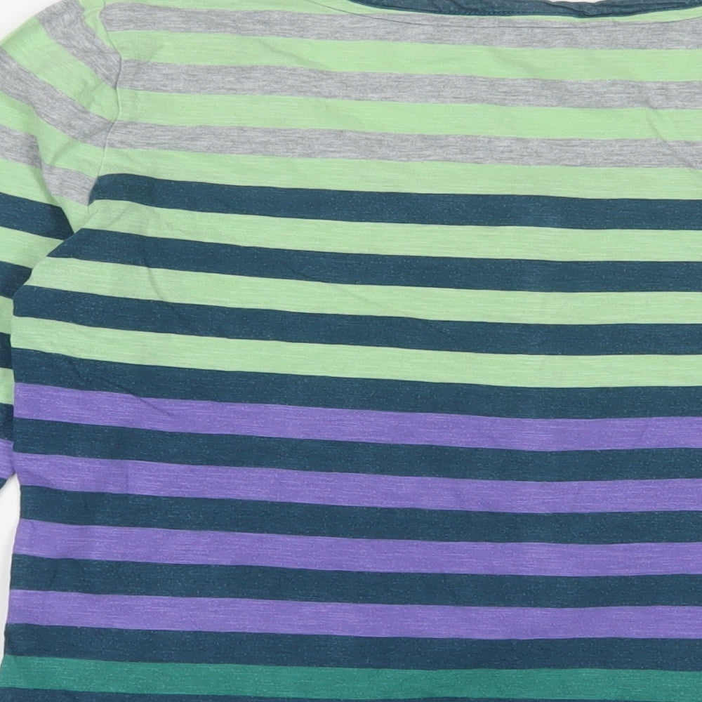 Boden Womens Multicoloured Striped Cotton Basic T-Shirt Size 12 Henley