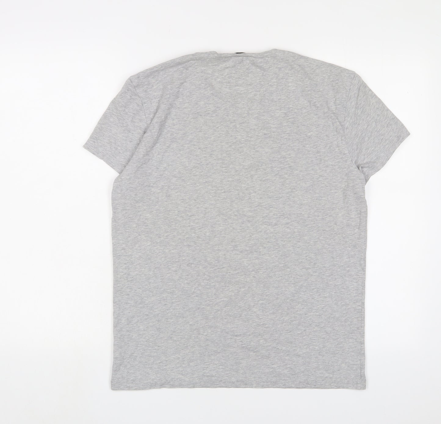Calvin Klein Mens Grey Cotton T-Shirt Size L Crew Neck - Logo