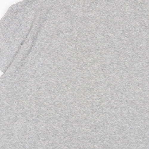 Calvin Klein Mens Grey Cotton T-Shirt Size L Crew Neck - Logo