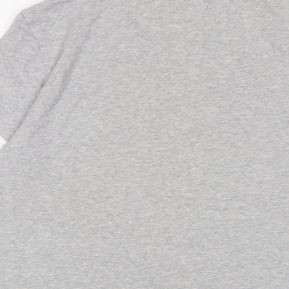 Calvin Klein Mens Grey Cotton T-Shirt Size L Crew Neck - Logo