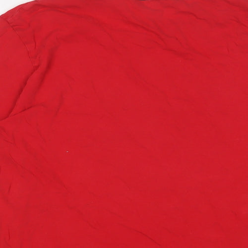 Lee Mens Red Cotton T-Shirt Size S Crew Neck - Logo