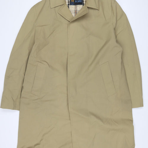 Horne Brothers Mens Beige Overcoat Coat Size XL Button - Pockets