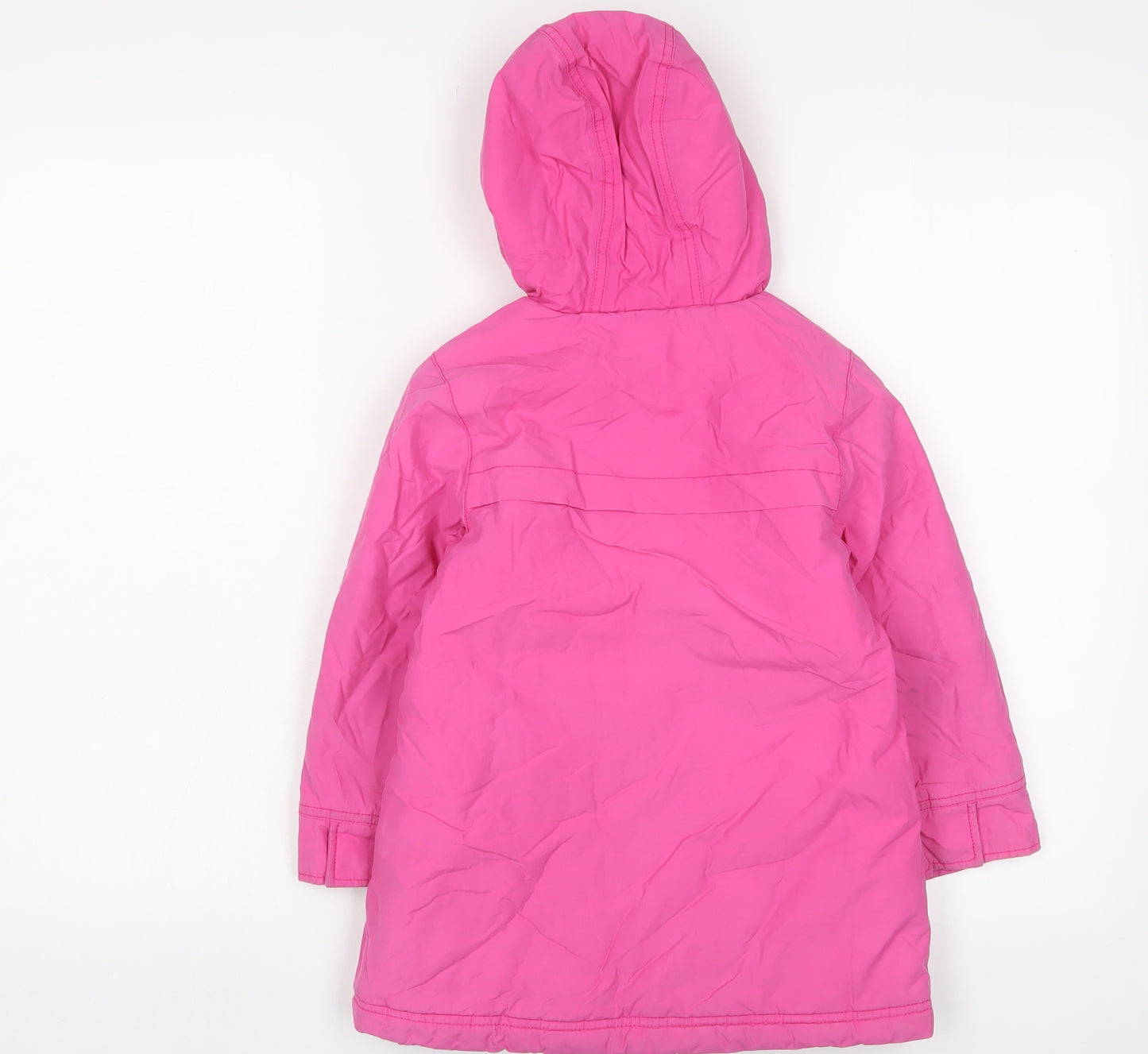 Joules Girls Pink Basic Coat Coat Size 5 Years Zip - Logo, Embroidered