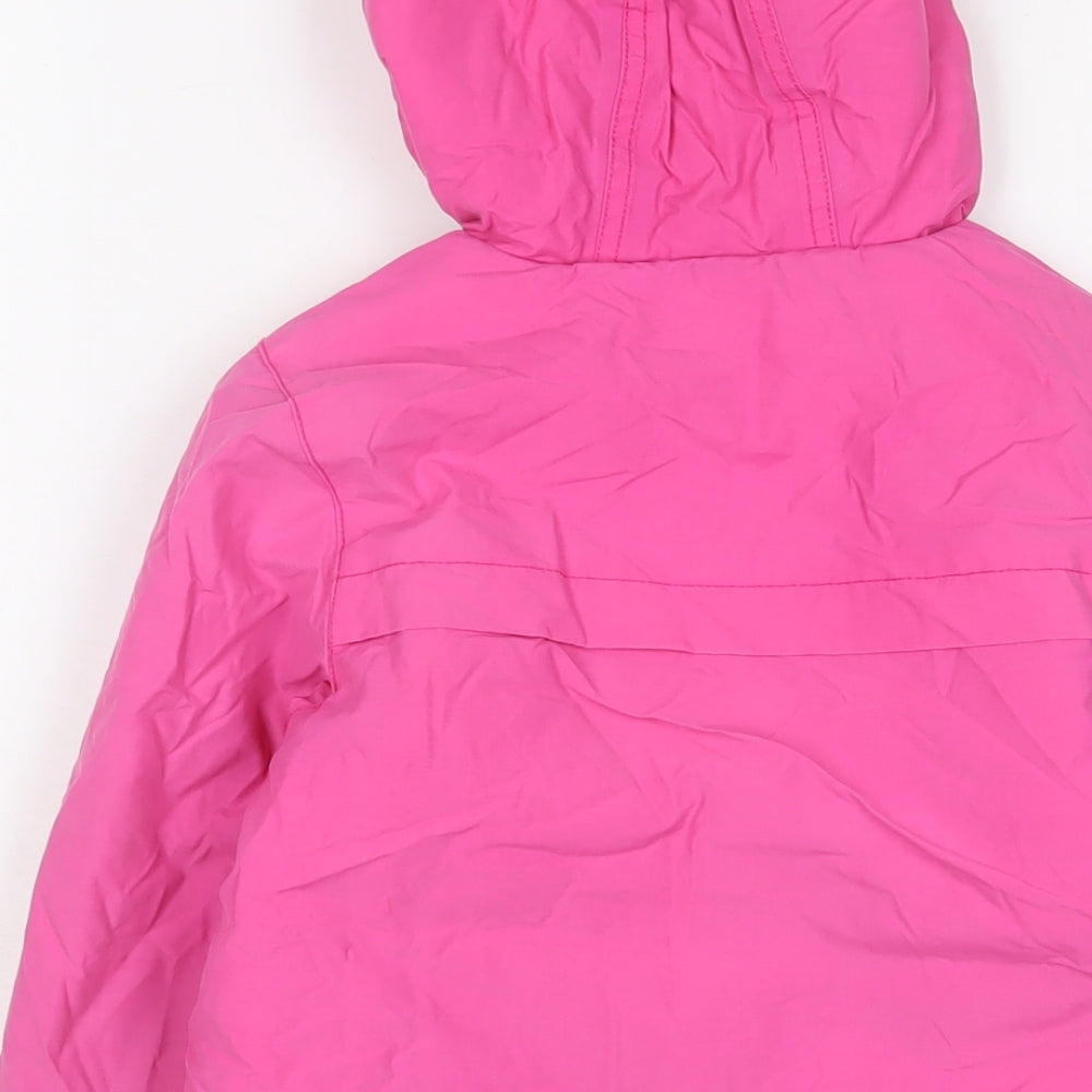 Joules Girls Pink Basic Coat Coat Size 5 Years Zip - Logo, Embroidered