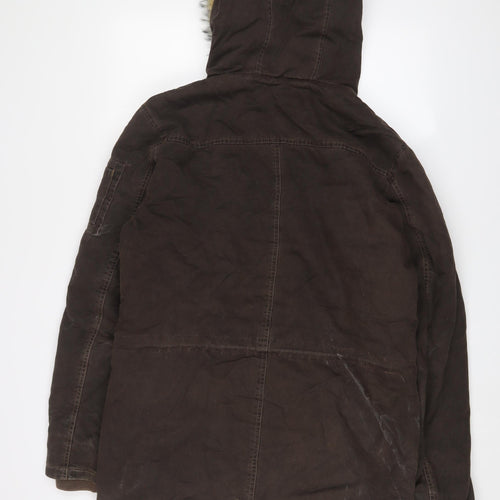 Blend Womens Brown Anorak Coat Size M Zip - Pockets