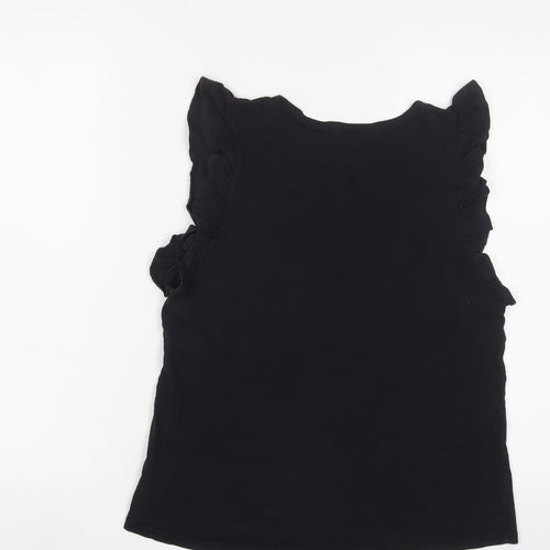 River Island Womens Black Cotton Basic Tank Size 12 Crew Neck - Aime-Moi