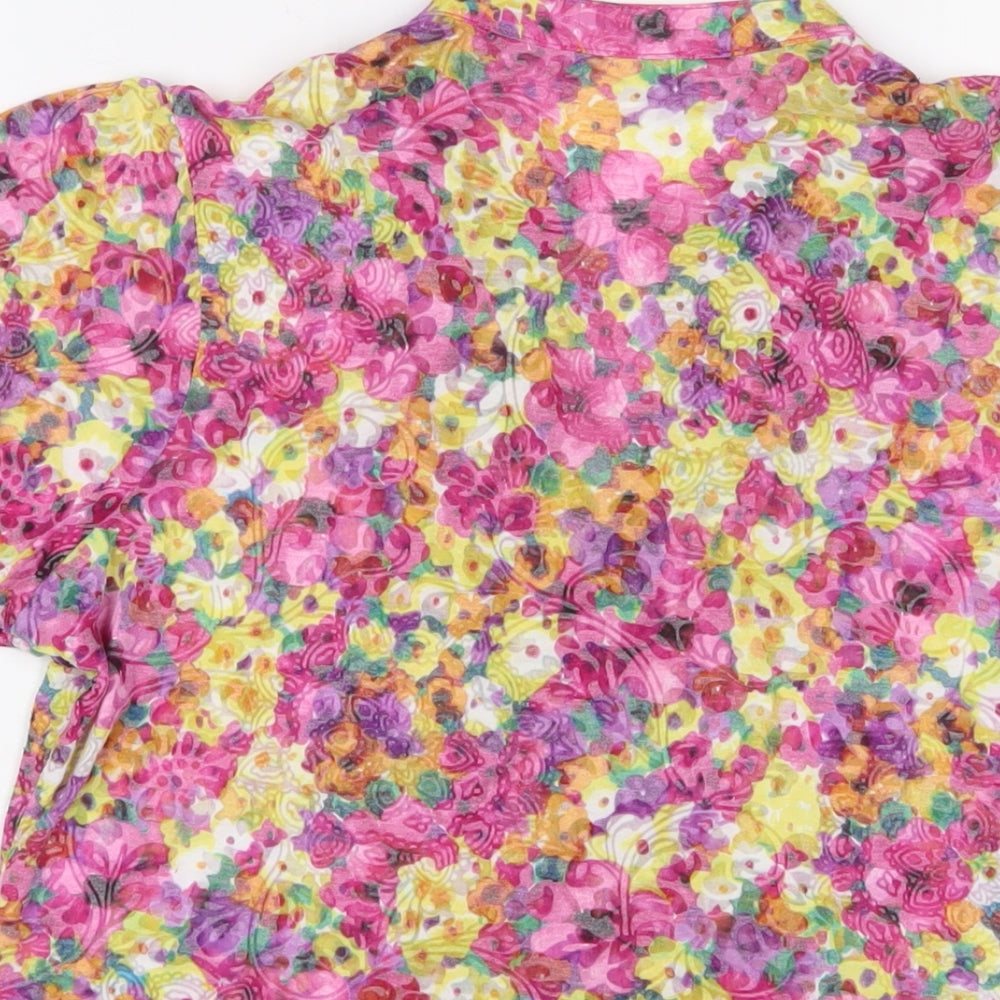 Per Una Womens Multicoloured Floral Polyester Basic Button-Up Size 16 V-Neck