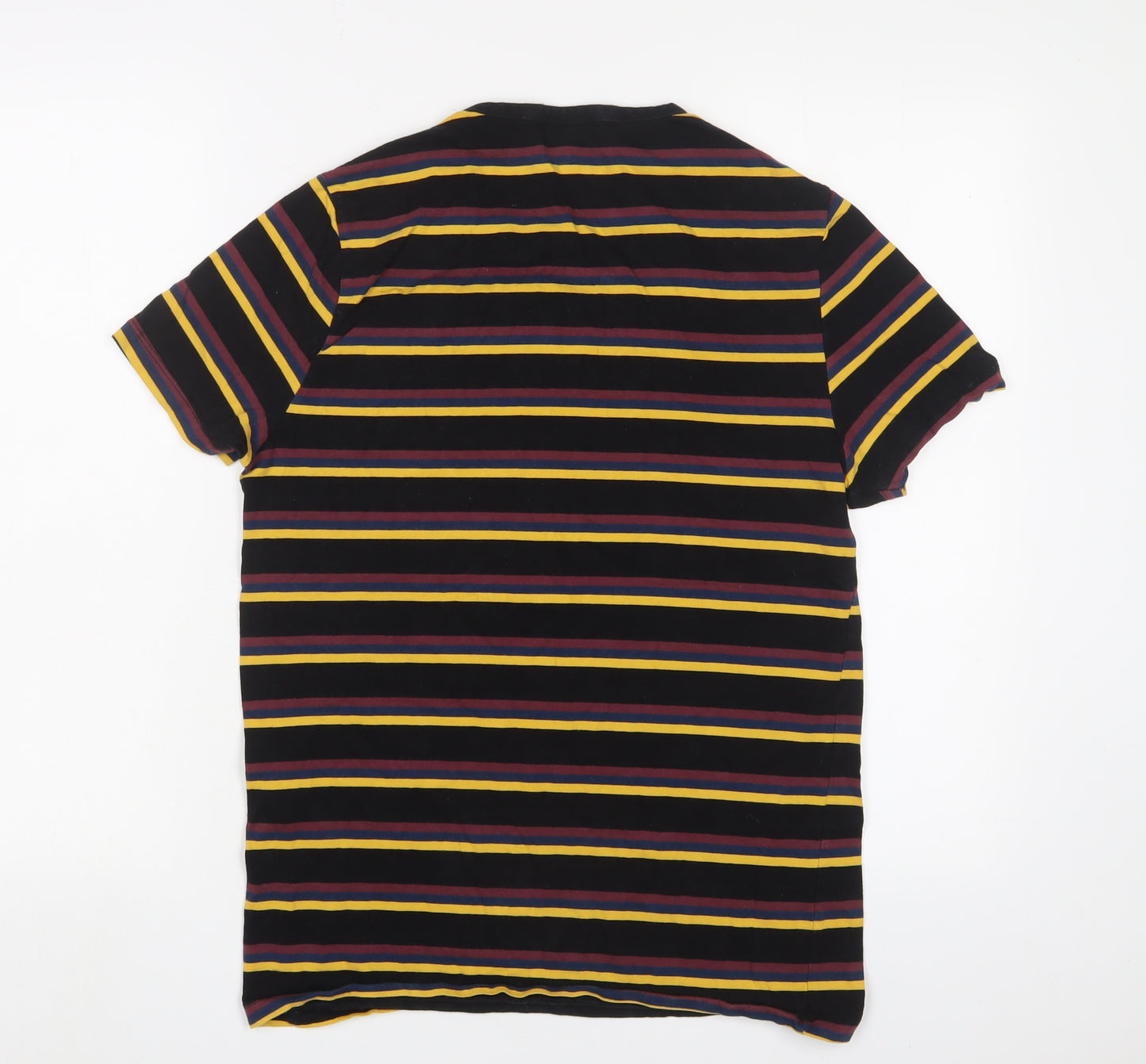 ASOS Mens Multicoloured Striped Cotton T-Shirt Size S Crew Neck