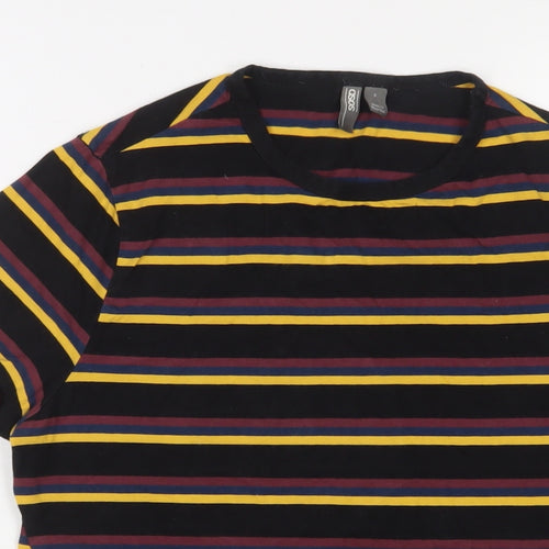 ASOS Mens Multicoloured Striped Cotton T-Shirt Size S Crew Neck