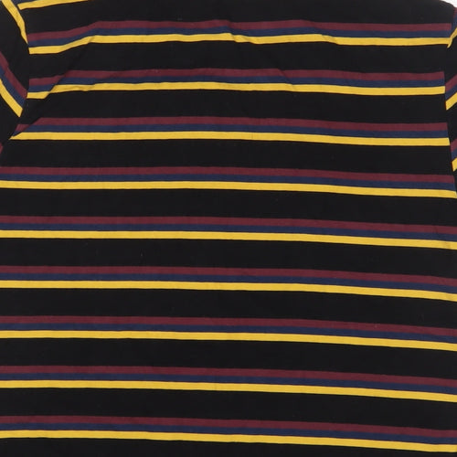 ASOS Mens Multicoloured Striped Cotton T-Shirt Size S Crew Neck