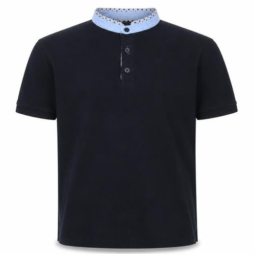 Zara Mens Blue Cotton T-Shirt Size S Henley