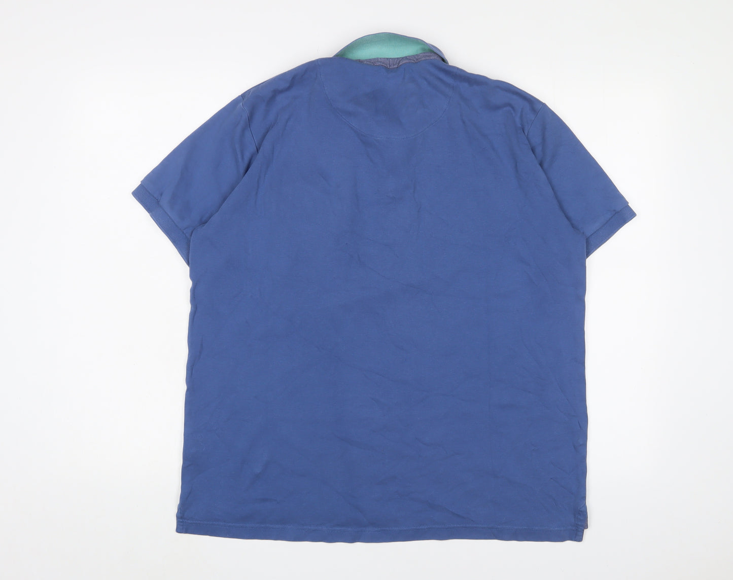 Peter Gribby Mens Blue Cotton Polo Size L Collared Button
