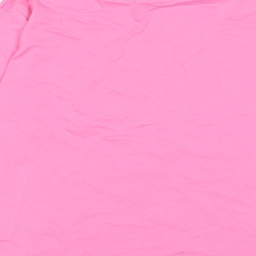 Marks and Spencer Girls Pink Cotton Basic T-Shirt Size 12-13 Years Crew Neck Pullover - Bondi Beach